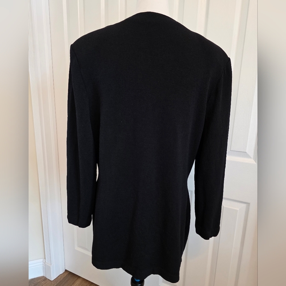 Vintage St John by Marie Gray Black Santana Knit Blazer Jacket- Size 16 - Picture 4 of 11